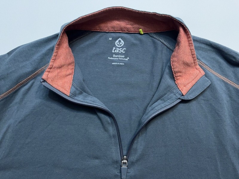 TASC Performance 1/4 Zip Pullover Mens Size Medium Gray Lightweight Bamboo Golf gallery