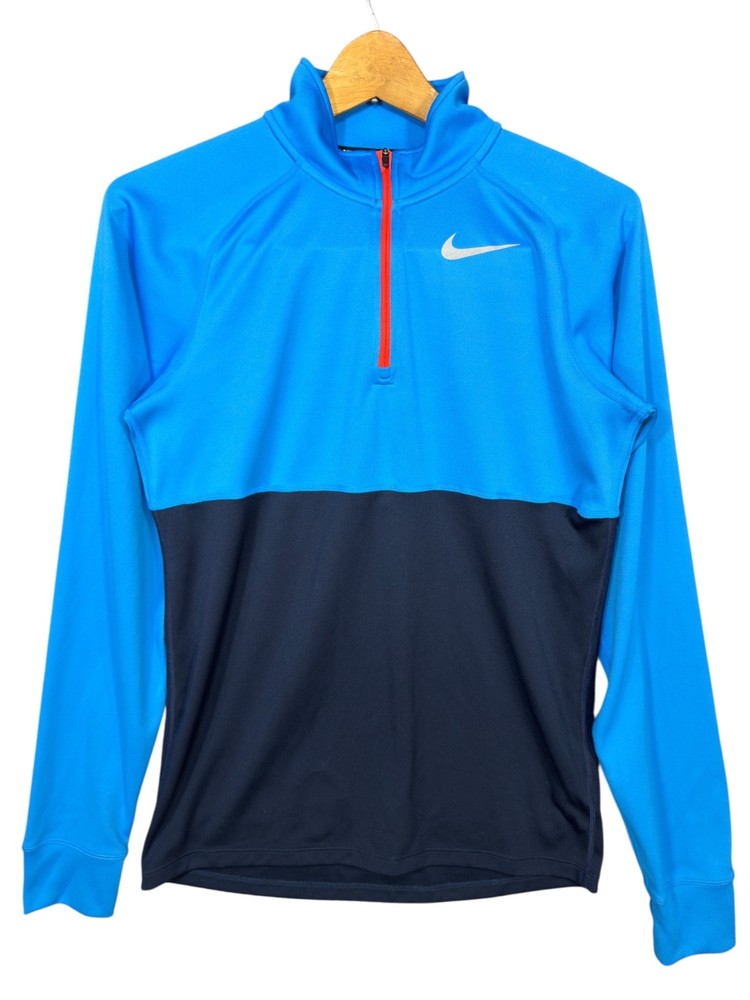 Nike Racer 1/4 Zip Pullover Mens Blue Lightweight Dri Fit Small Long Sleeve NWOT
