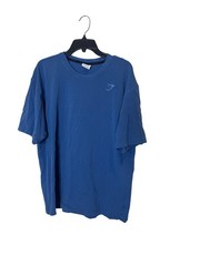 Gymshark Shirt Mens Large Blue Short Sleeve Logo Athletic Tee Workout
