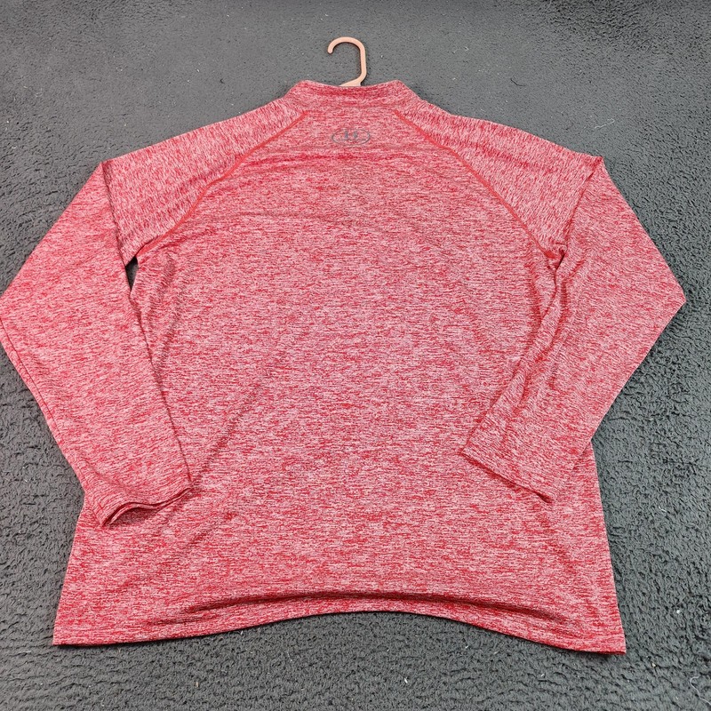 Under Armour Pullover Mens Large Red HeatGear Quarter Zip Long Sleeve Shirt gallery