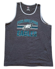 Mens PHILADELPHIA EAGLES Bird Majestic Gray Tank Top Shirt Size Large