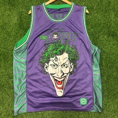 Vintage The Joker Jersey Mens 2XL DC Comics Purple Green Basketball Tank Top XXL