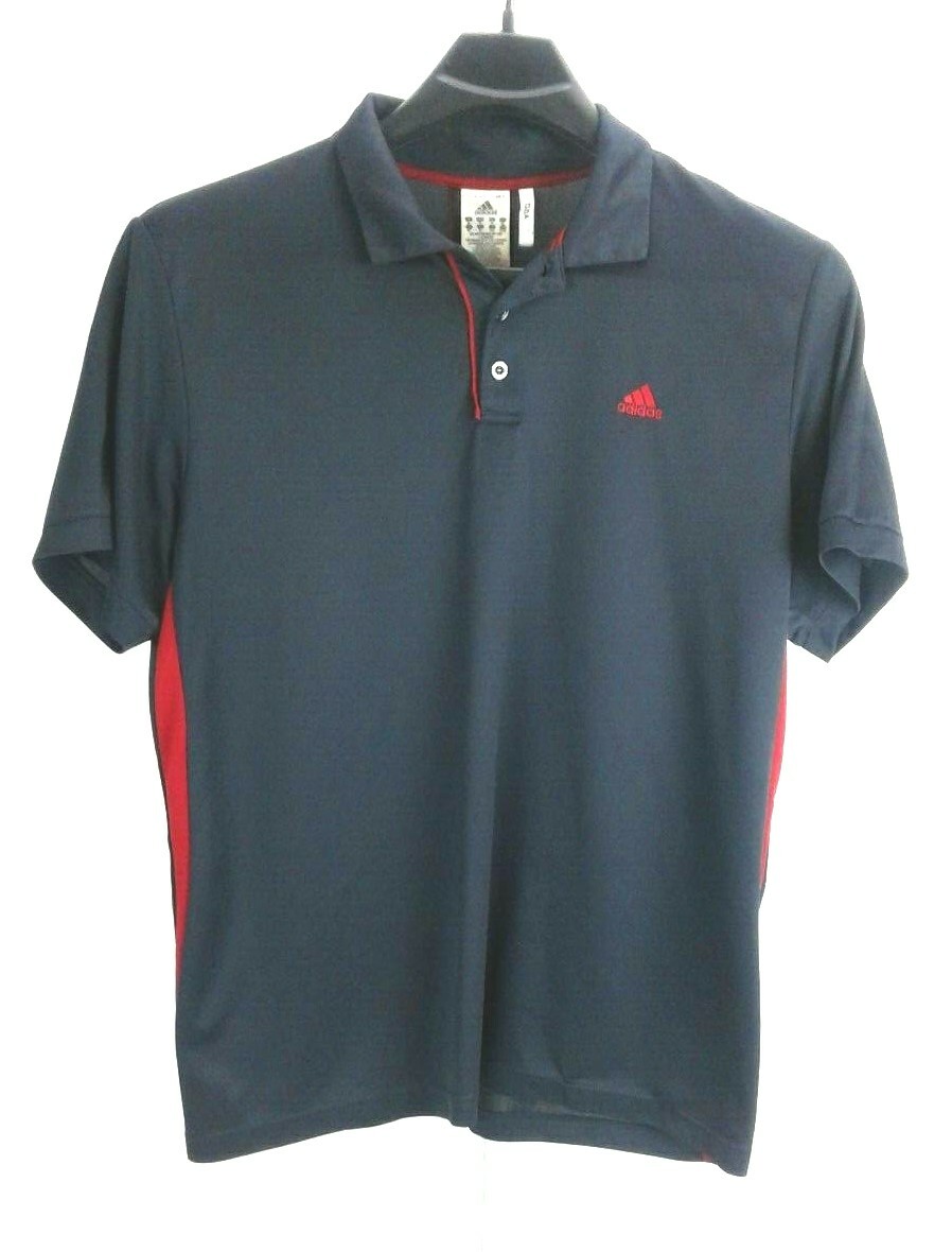 Adidas Climalite Performance golf polo shirt men XL Dark Navy Blue/Red gallery