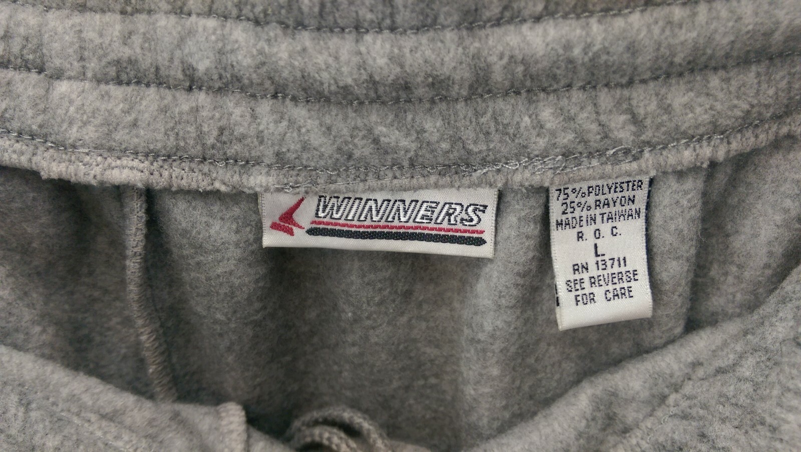 Winners Mens Pants Polyester Gray Long Comfy Sweat Size L gallery