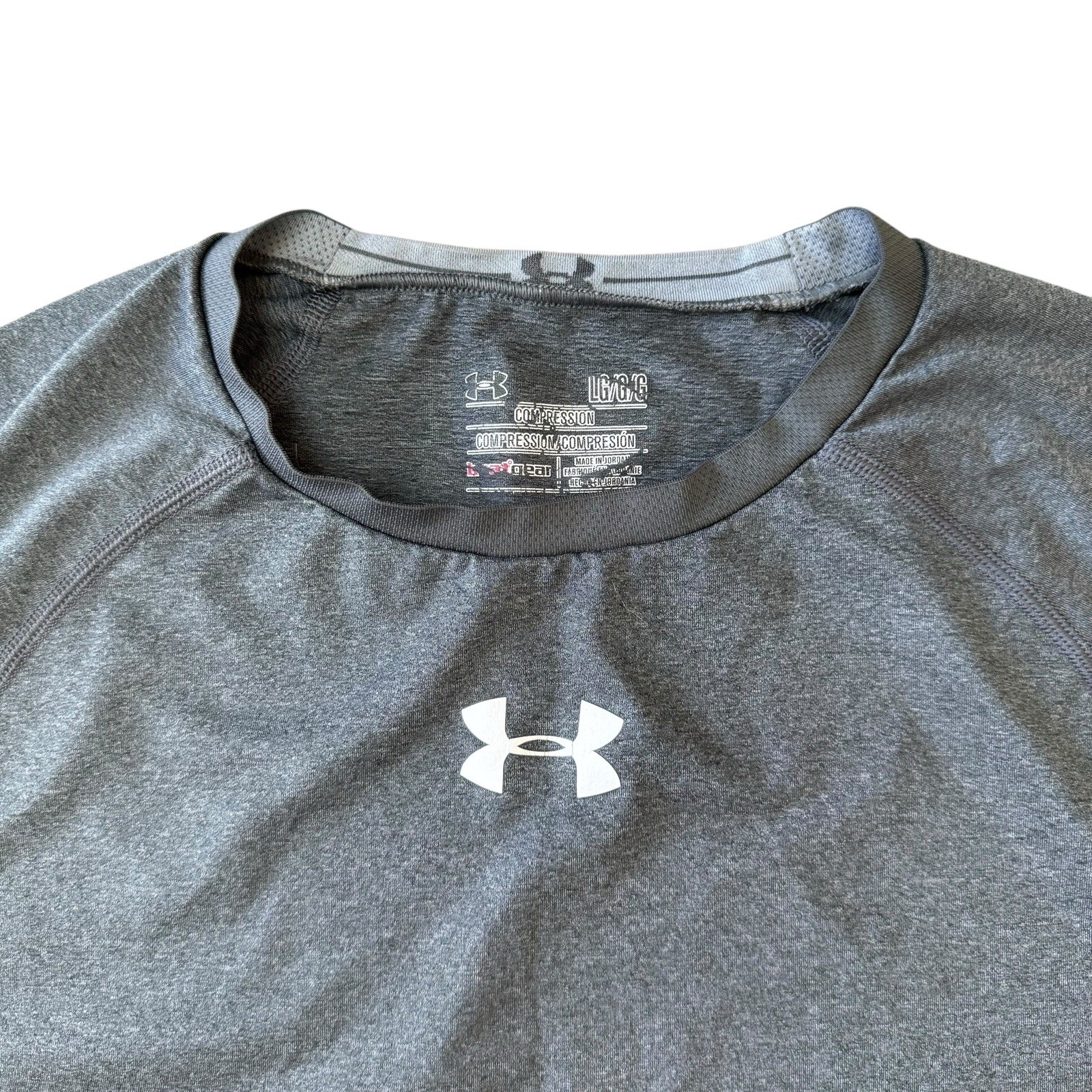 Under Armour HeatGear Compression Shirt Men’s Large Gray Short Sleeve Gym gallery