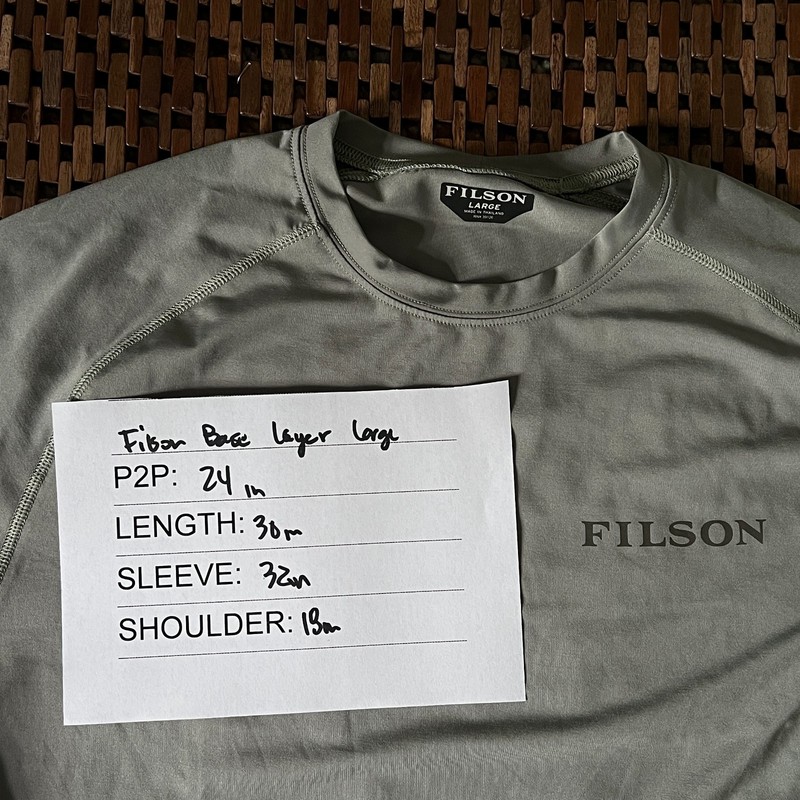 CC Filson Performance Stretch Base Layer Crew Neck Graphic Print Green Large L gallery