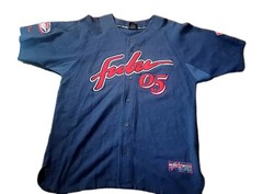 Vtg Fubu Sports Wool Baseball Jersey League Men L Grey Hip Hop 90’s Streetwear
