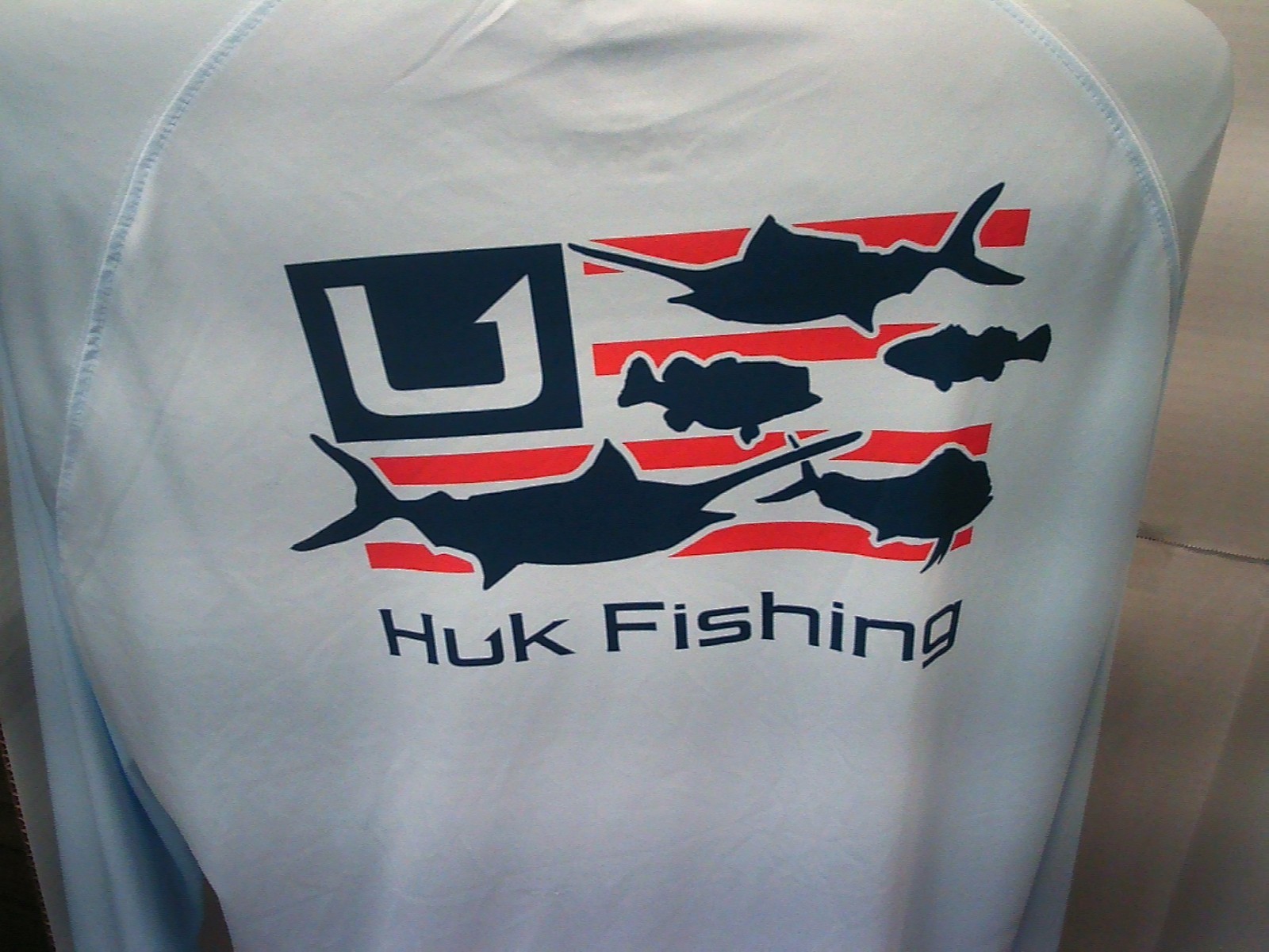 Huk Performance Fishing Shirt Men's Sz L Light Blue Stretch Long Sleeve gallery