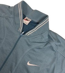 Vtg 90’s Nike Heavy Short Sleeve Full Zip Warm-up Shooting Shirt Size Large Blue