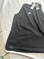 adidas large nwtg Black Basketball Tank Top with White Logo