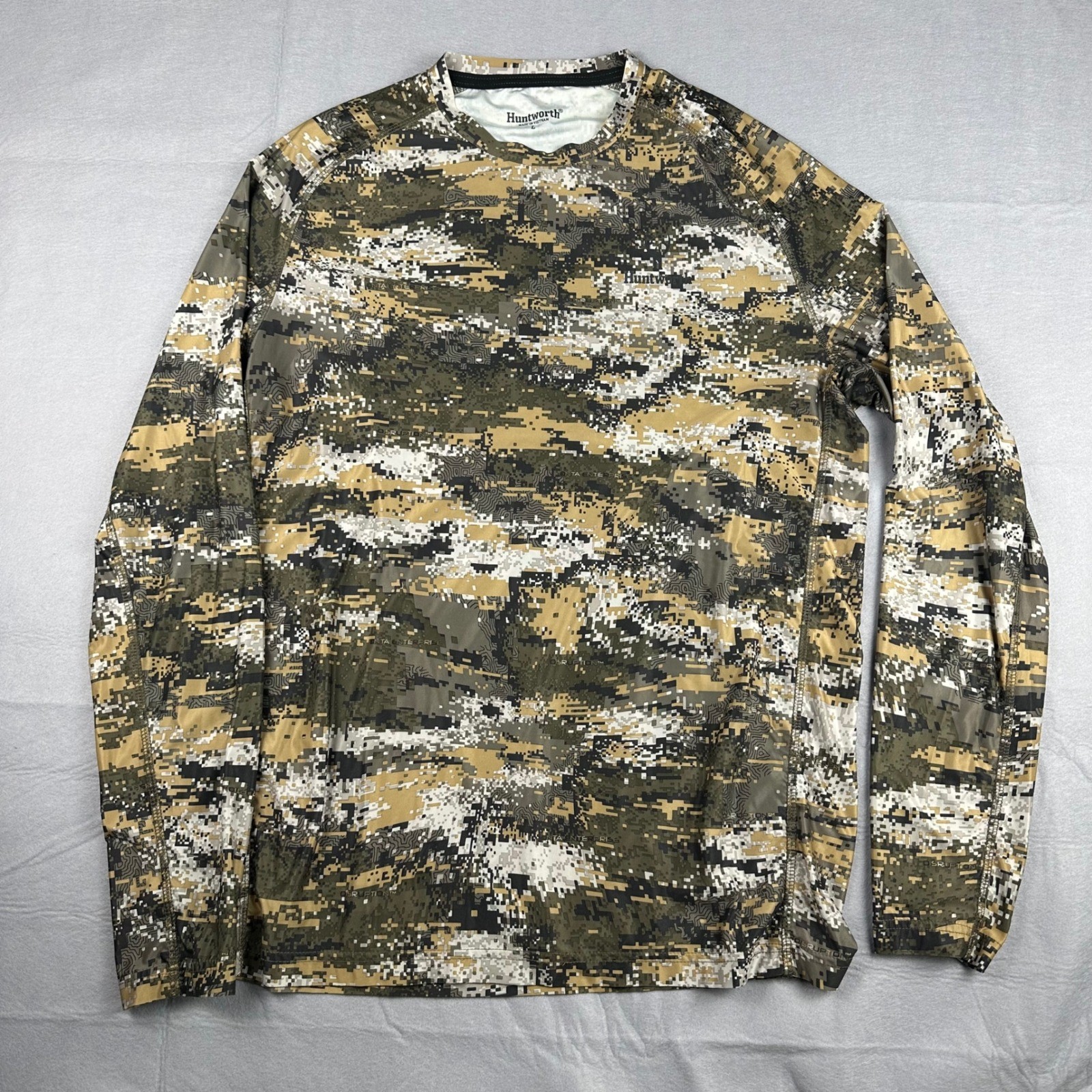 Huntworth Mens Disruption Digital Camo Long Sleeve Hunting Shirt Large gallery
