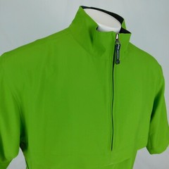 Cutter Buck CB Windtec Men Green 1/2 Zip Short Sleeve Golf Pullover Sz M