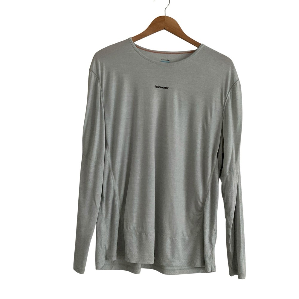 Icebreaker Merino Blend 125 ZoneKnit Long Sleeve Top XL Gray Thermal Base Layer
