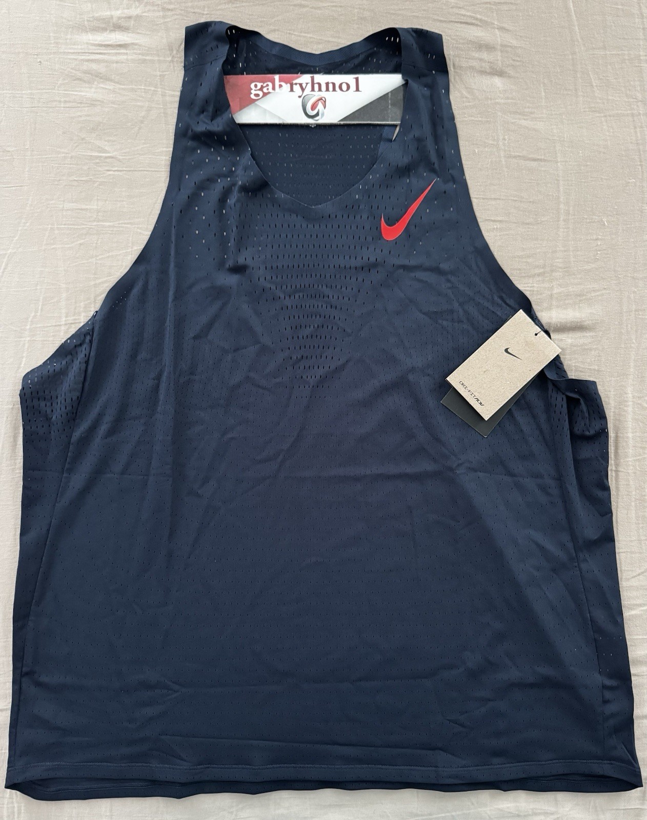 Nike Aeroswift Dri-Fit ADV Running Singlet FN4231-451 Obsidian Mens Size XL gallery