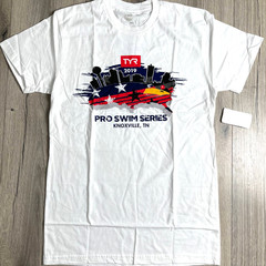 TYR Unisex Pro Swim Series 2019 Knoxville TN Short Sleeve Tshirt White – Medium