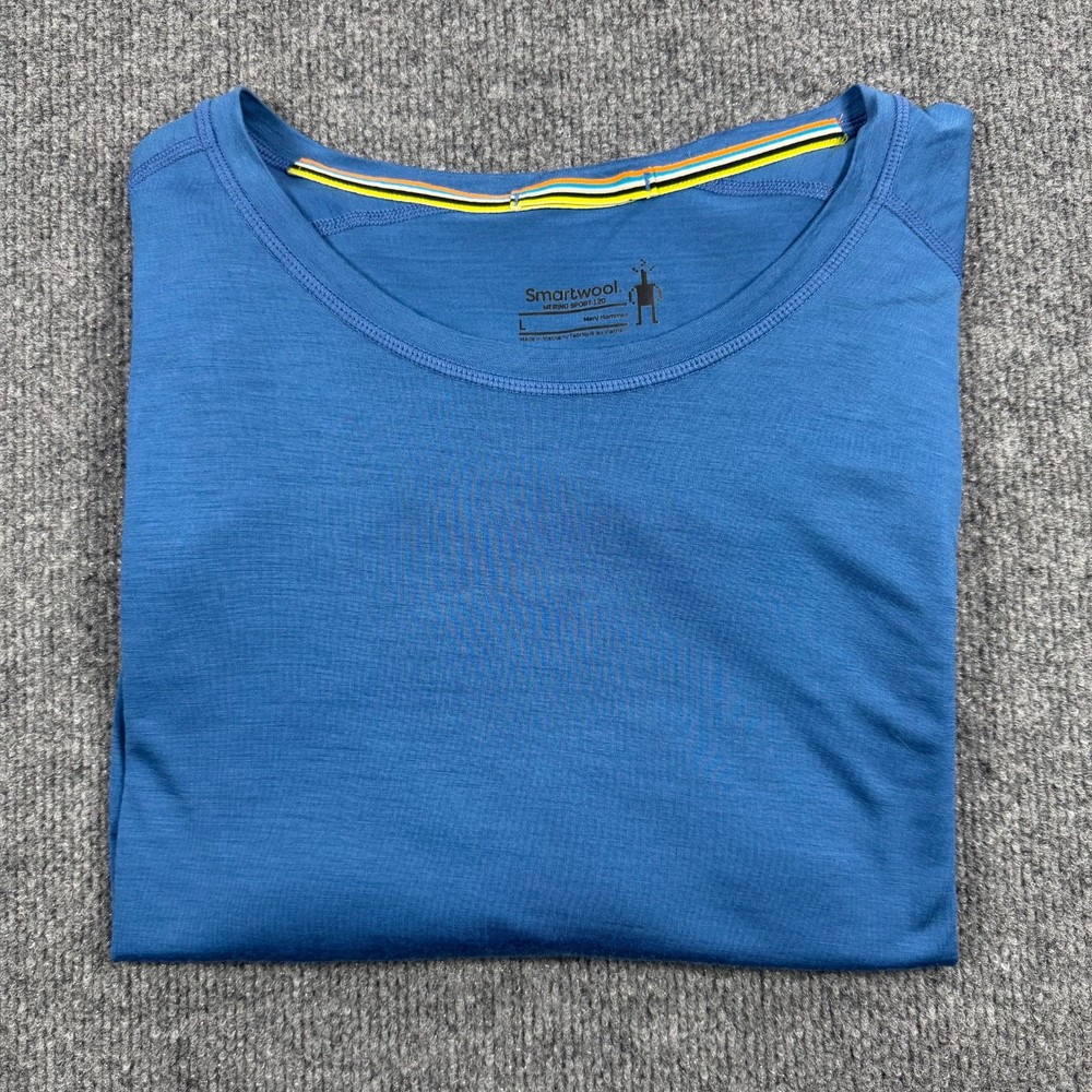 Smartwool ( Blue ) Merino Sport 120 Short Sleeve Performance Tee Men's Large