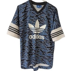 Adidas Originals Shattered Stripe Jersey Blue AOP V-Neck Men’s M 2015 Retro Tee