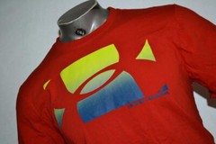 31240-a Mens Under Armour Gym Shirt Size Large Cotton Charged Red Cotton Blend