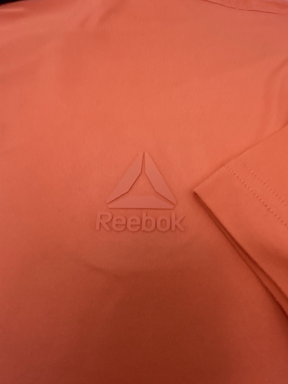Reebok RBX-DRY Men's Polyester Activewear T-Shirt Orange Crew Neck Logo S gallery