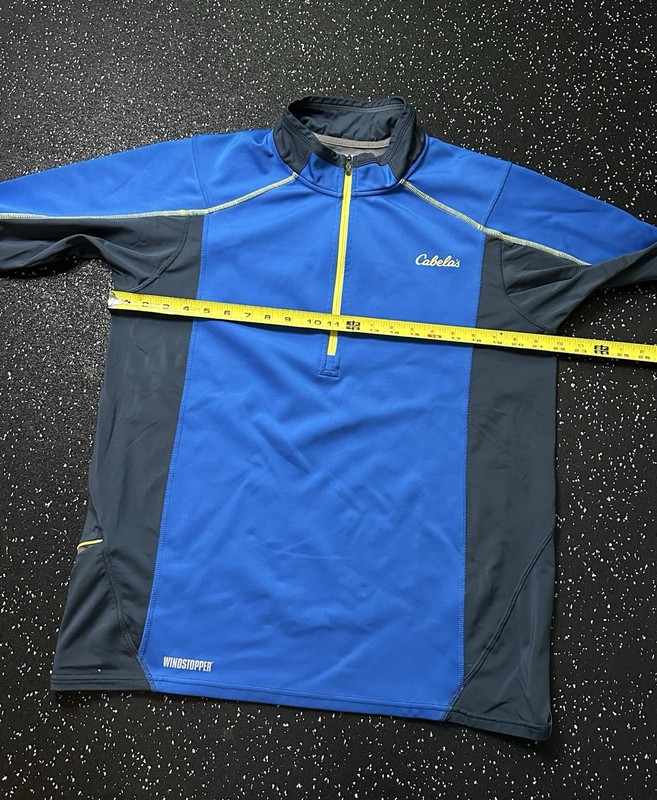 Cabela's Men's XPG Windstopper Half Zip Long Sleeve Shirt Large Blue Green gallery