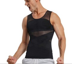 Mens Shapewear Vest High Elasticity Thin Chest Shaping Abdominal Compression Top