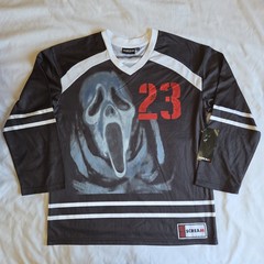 Scream VI Ghostface Halloween Slasher Movie Black S Oversized Long Sleeve Jersey