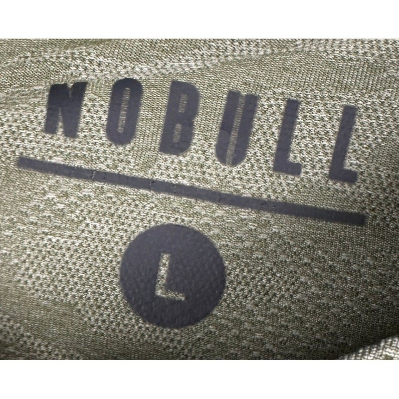 NOBULL Shirt Mens Large Olive Green Camo Jacquard Training Stretch Long Sleeve gallery