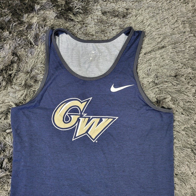 Nike Dri-Fit George Washington University Tank Top S Blue Colonials Swoosh Logo gallery
