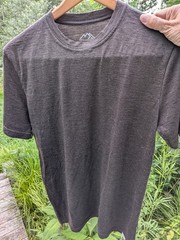 Flaw MERINO TECH T-Shirt Mens Sz M Super Fine Merino Wool Brown Heather