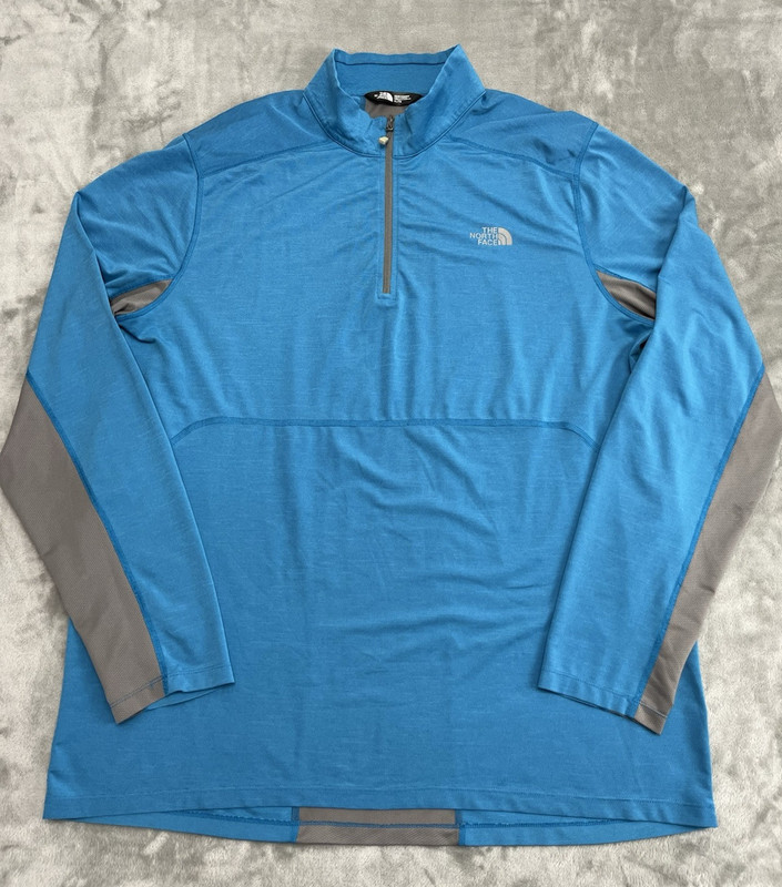 The North Face Pullover Shirt Men Blue 1/4 Zipper Flash Dry Stretch Lightweight gallery