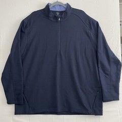 Graham Luxe 1/4 Zip Pullover Mens 3XL Navy Long Sleeve Zip Pocket Golf