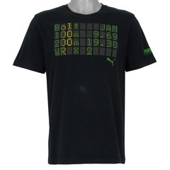 PUMA Mens M Black Usain Bolt Jam Running Graphic T-Shirt