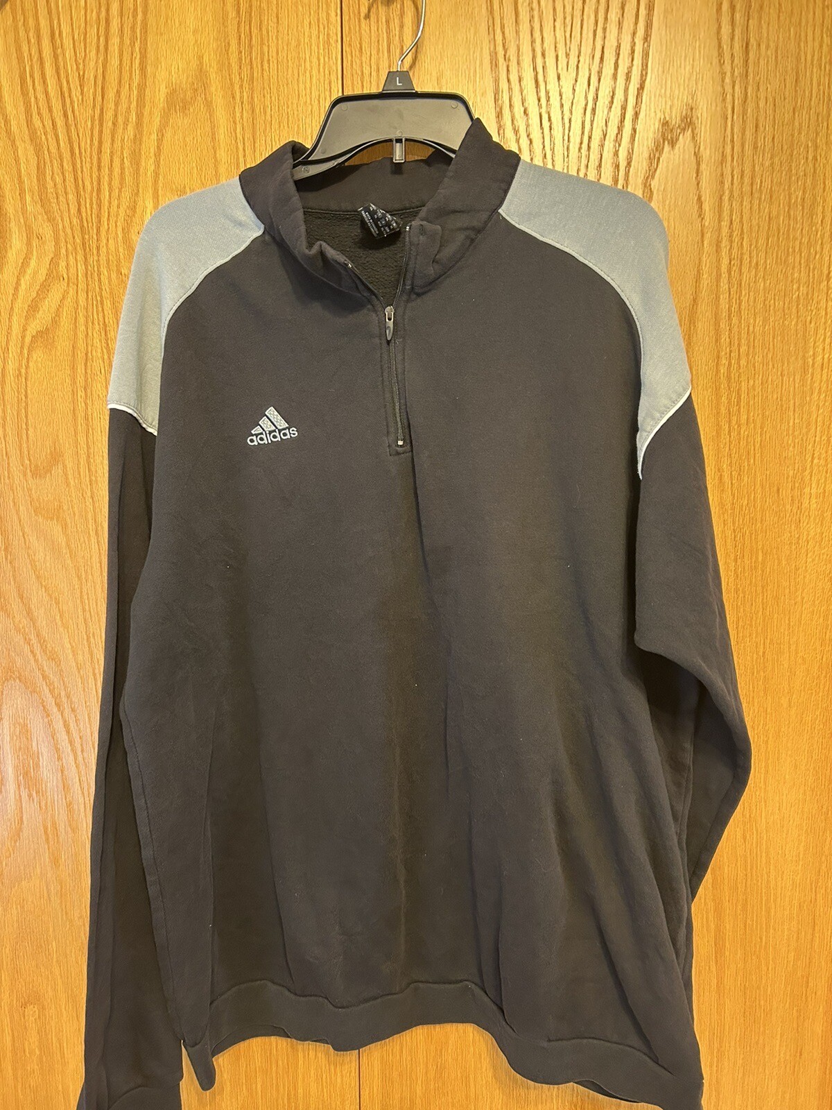 Adidas 1/4 Zip Pullover. Xlg. Great Embroidered Graphic On Back gallery