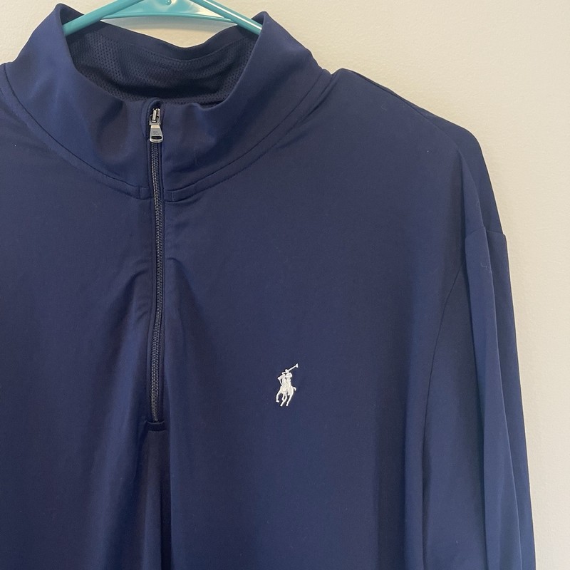 Polo Golf Ralph Lauren Performance Quarter Zip Pullover French Navy Blue NWT gallery