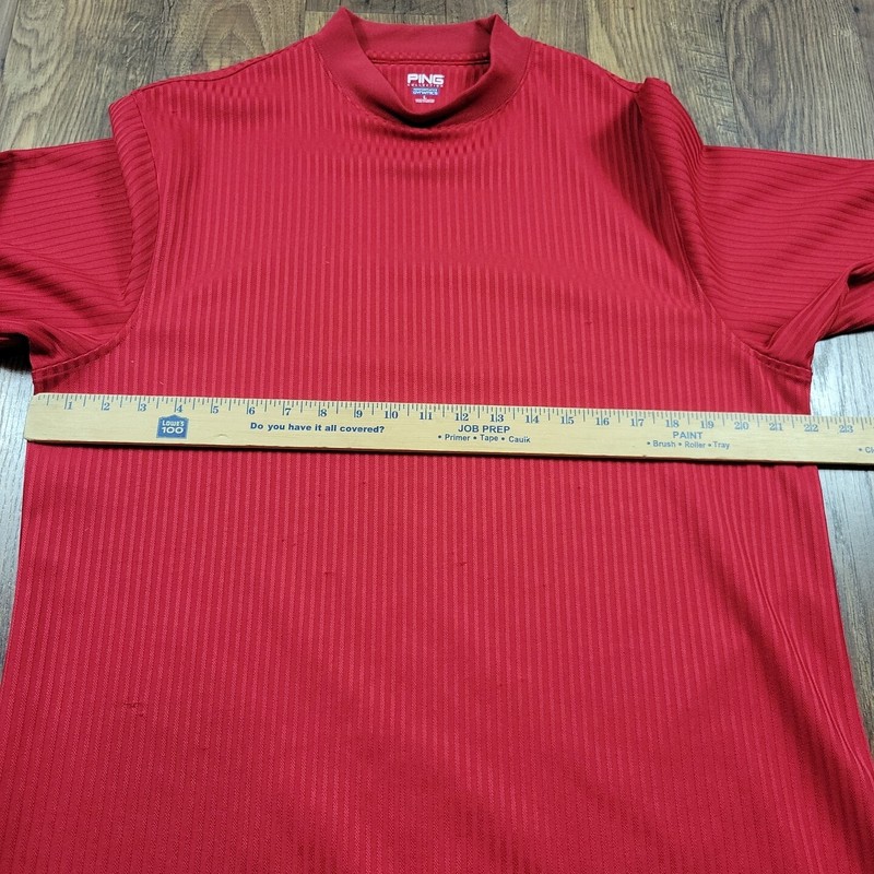 Ping T Shirt Mens Large Red Performance Dynamics Golf Striped Long Sl READ gallery