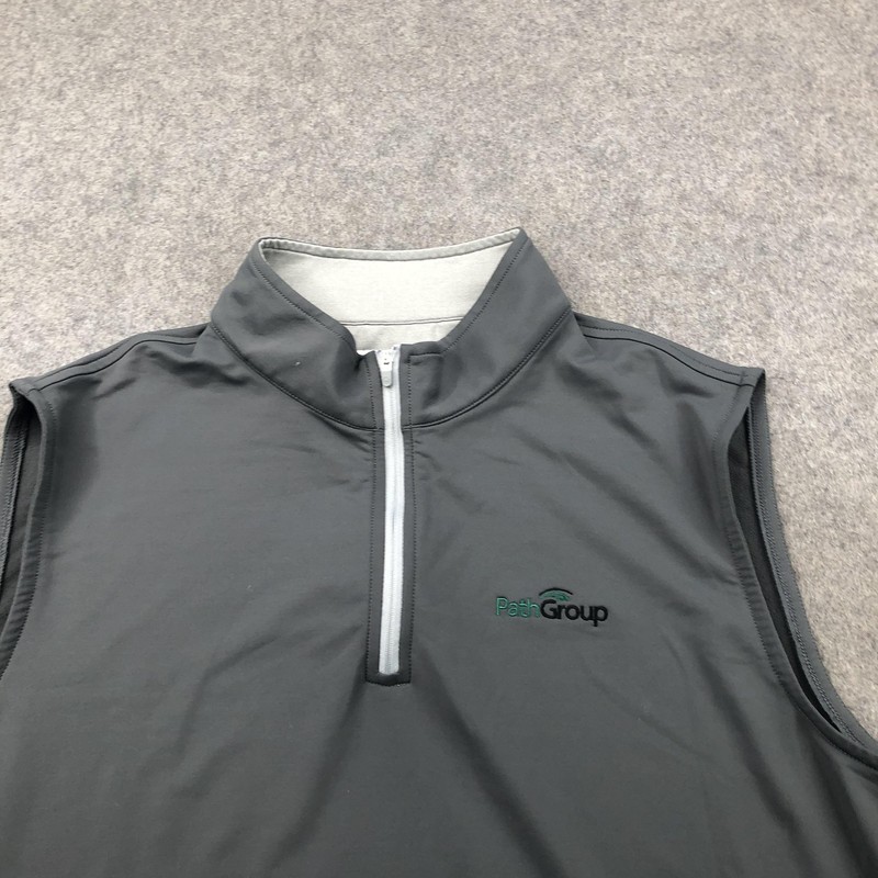 Peter Millar Pullover Mens XL Gray Sleeveless Quarter Zip Golf Vest Performance gallery