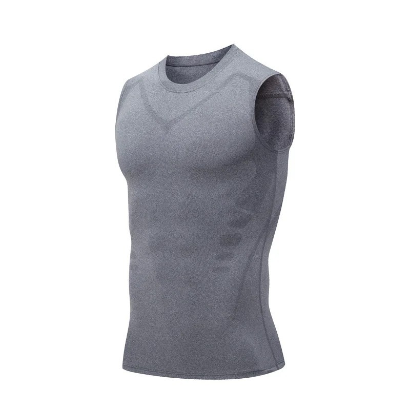 Men Compression Shirt Version Ionic Shaping Sleeveless Vest Sport Tank Top S-2XL gallery