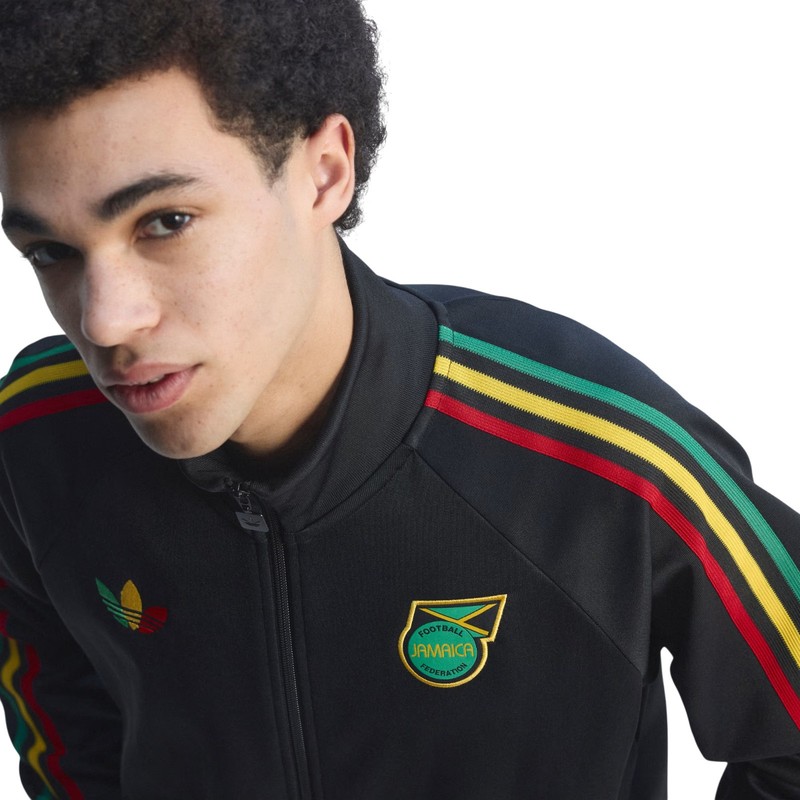 Men's Adidas Originals Black Jamaica X Bob Marley Rasta Track Top Jacket New gallery
