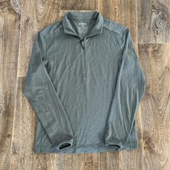NOBULL 1/4 Zip Pullover Mens Medium Green Merino Wool Long Sleeve Athletic