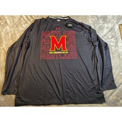 Maryland Terrapins Under Armour Team Knockout L/S Shirt Mens 4XL Black NWT