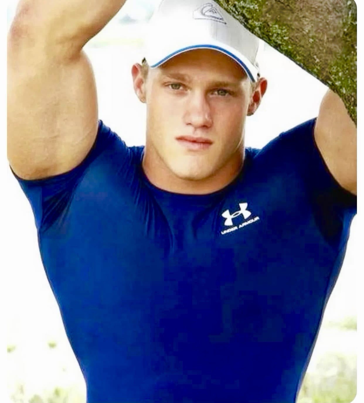Mens Under Armour Compression Shirt Spandex Tights Blue Large gallery