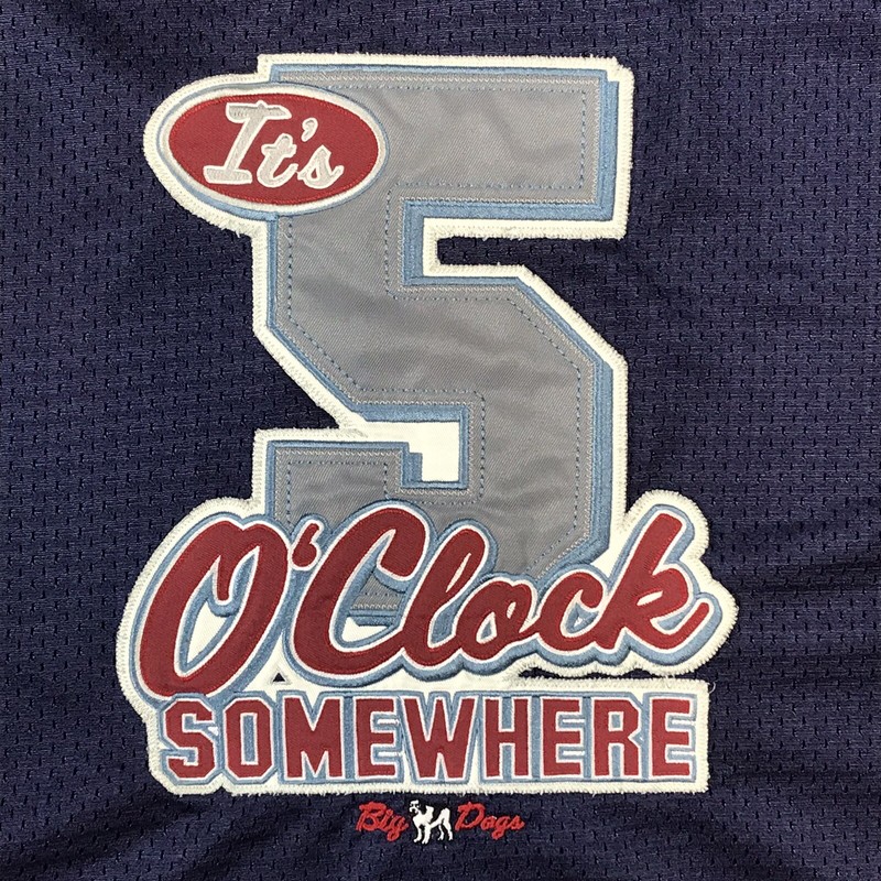 Big Dogs It’s 5 O’clock Somewhere Men’s Vintage 90’s Navy Blue Football Jersey L gallery