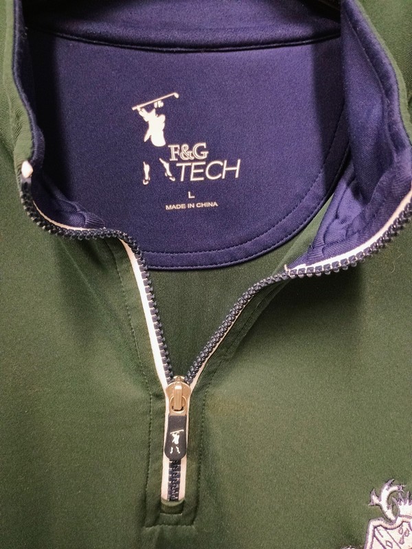 Fairway Greene Jacket Mens Large Green Sharon Golf Club 1/4 Quarter Zip Pullover gallery