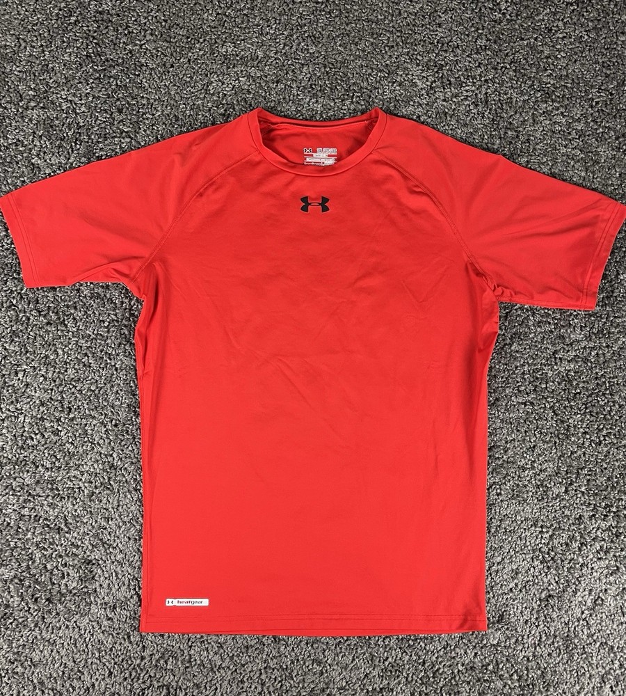 Under Armour 2XL Men’s Compression T Shirt Red Running, Athletic, Workout.