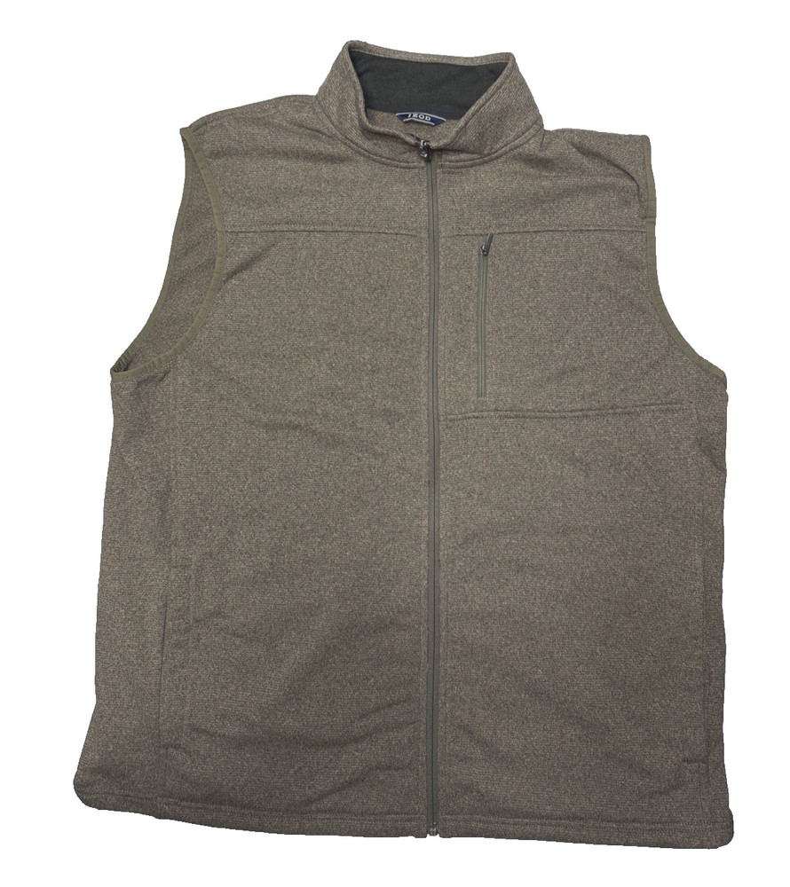 Izod Full Zip 2 Hand Pockets Men’s Vest Size XL Brown Casual Sport