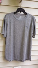 Puma Sport Mens Gray Heather Poly Tech Tee Shirt SIZE M , L $26.00