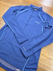 Columbia Mens Omni Heat Long Sleeve Quarter Zip Top Size M/L Blue Active Outdoor