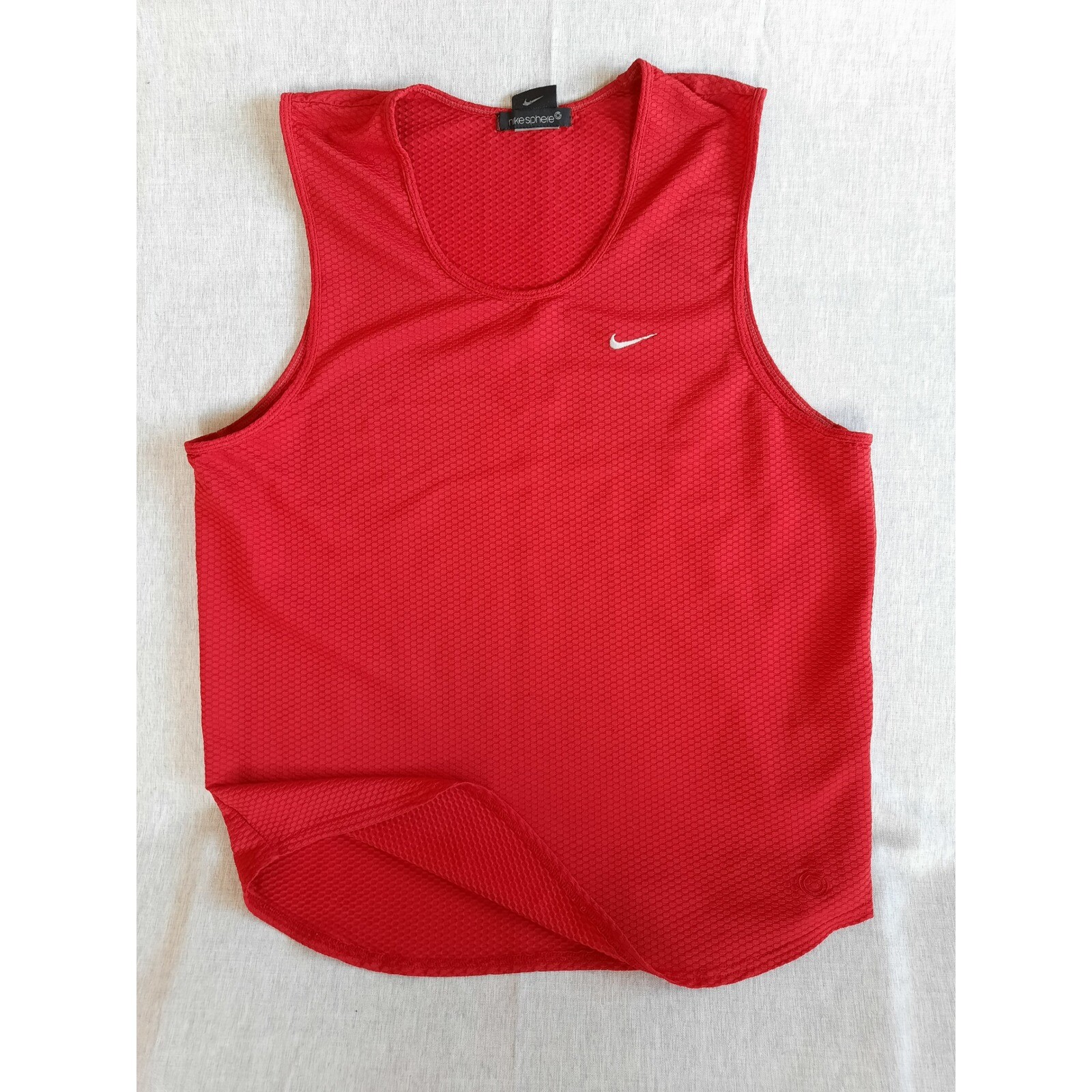 Nike Sphere Men Large Geometric Active Stretch Pullover Tank Tops Red Polyester gallery