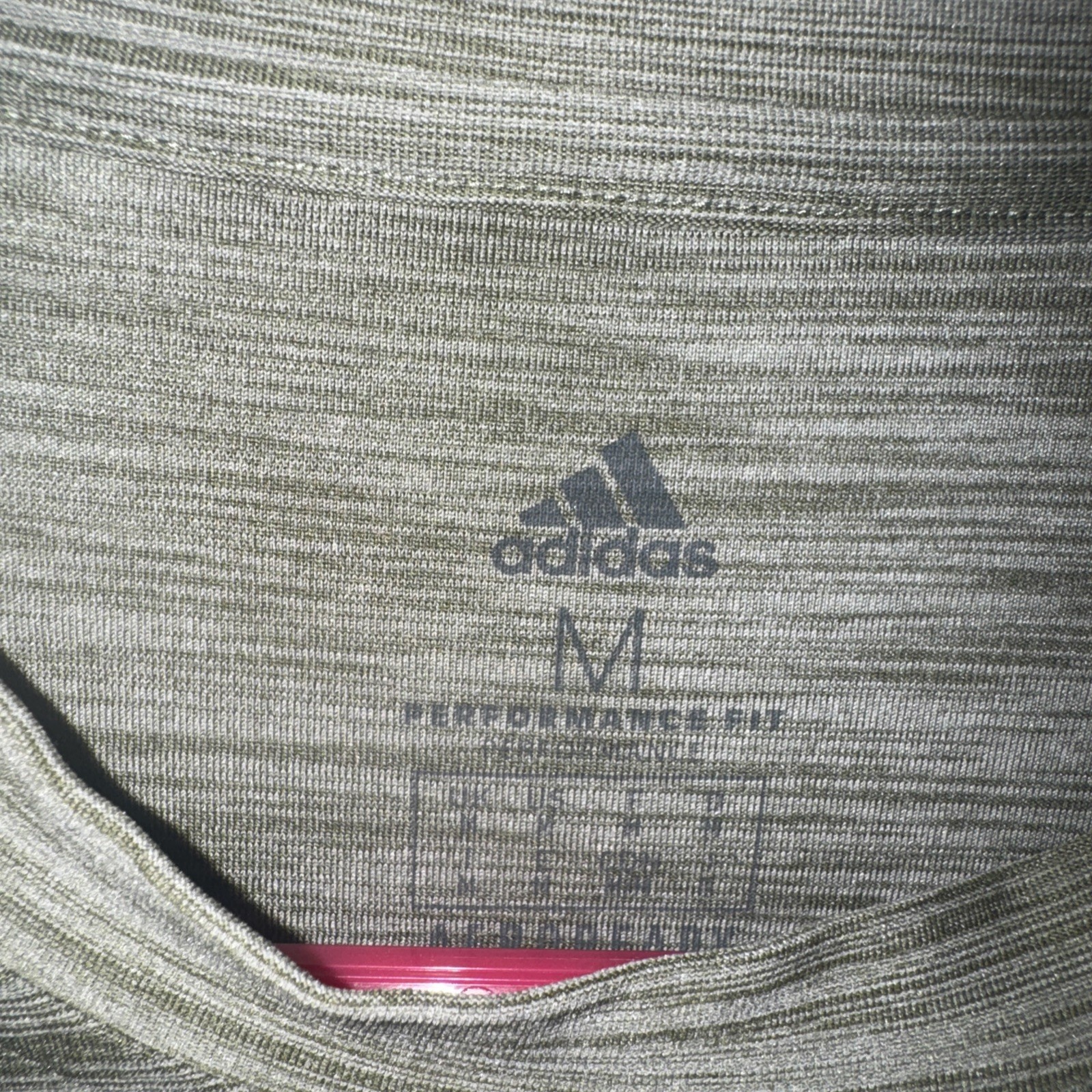 Adidas Men’s Shirt M Green Performance Fit Areoready Moisture Wicking gallery