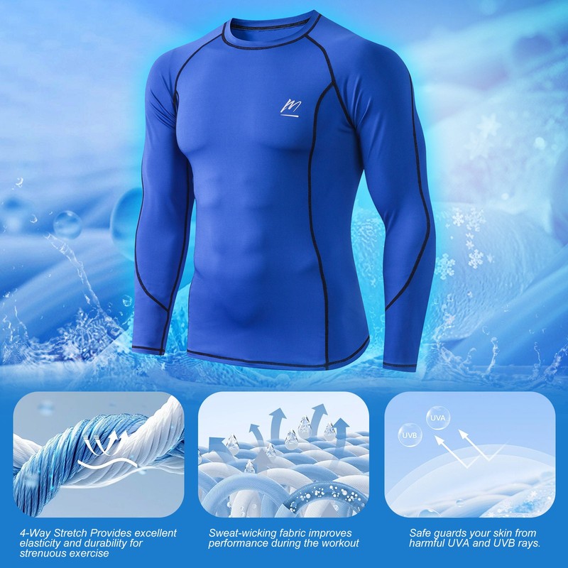 3Pack Men Long Sleeve Compression Top Quick Dry Cool Outdoor Running Gym Workout gallery